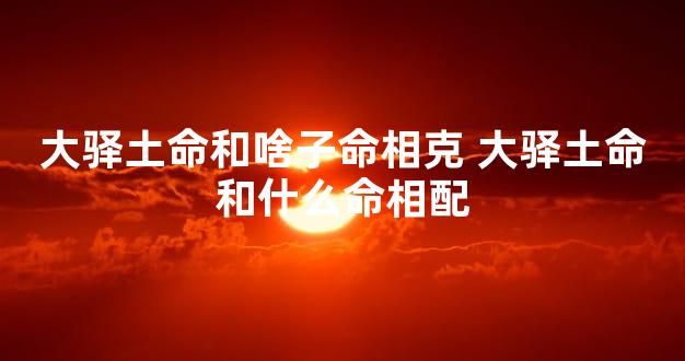 大驿土命和啥子命相克 大驿土命和什么命相配